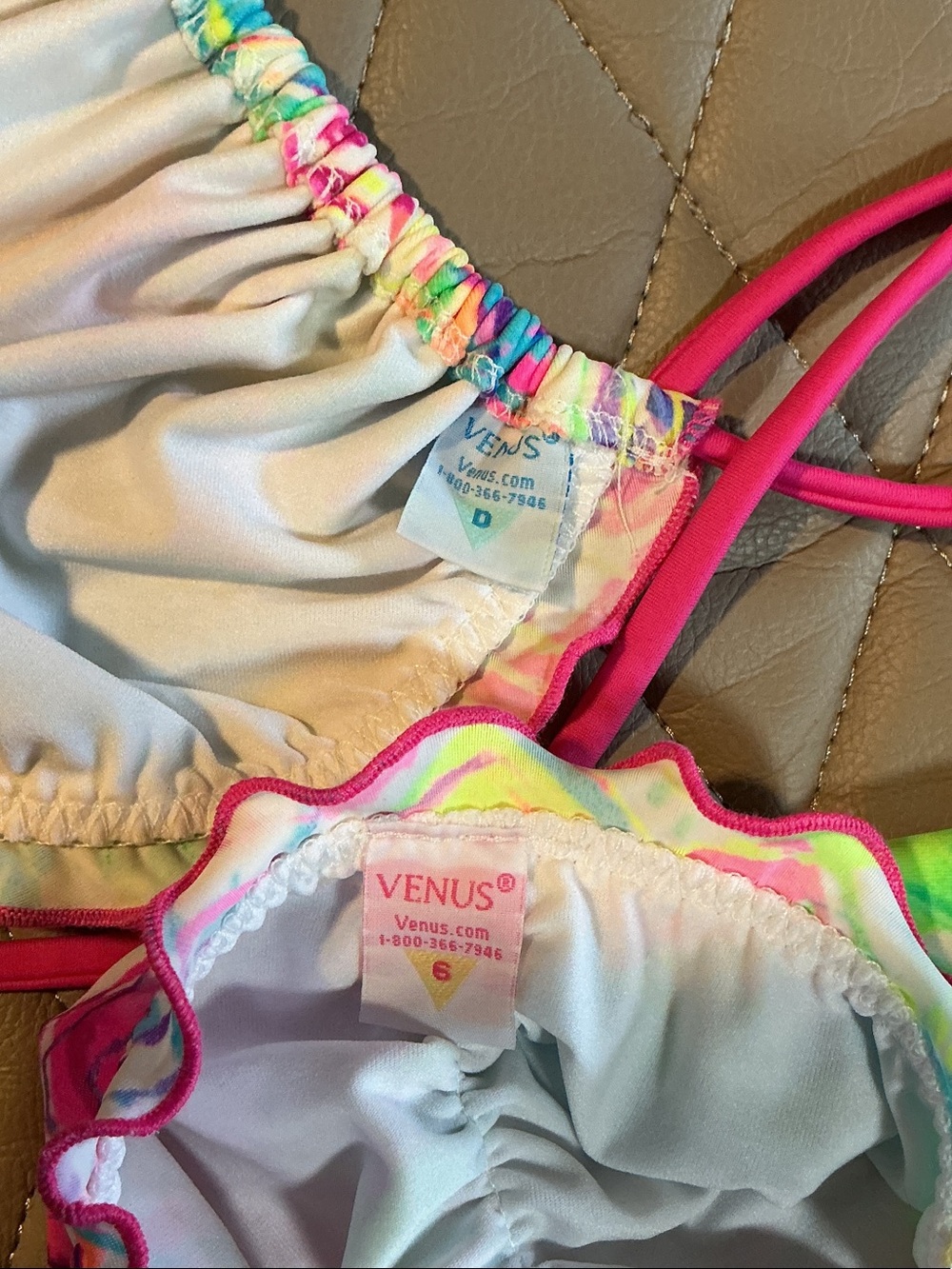 VENUS Multicolor Ruffled Bikini - Hot Pink Trim - Picture 3 of 3